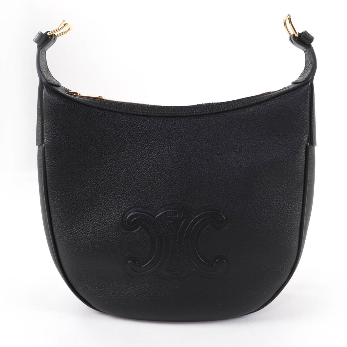 CELINE 11725 Cuir Triomphe Eloise Small Leather 2-Way Handbag/Shoulder Bag, Black, with Dust Made in Italy, Women's — Like New