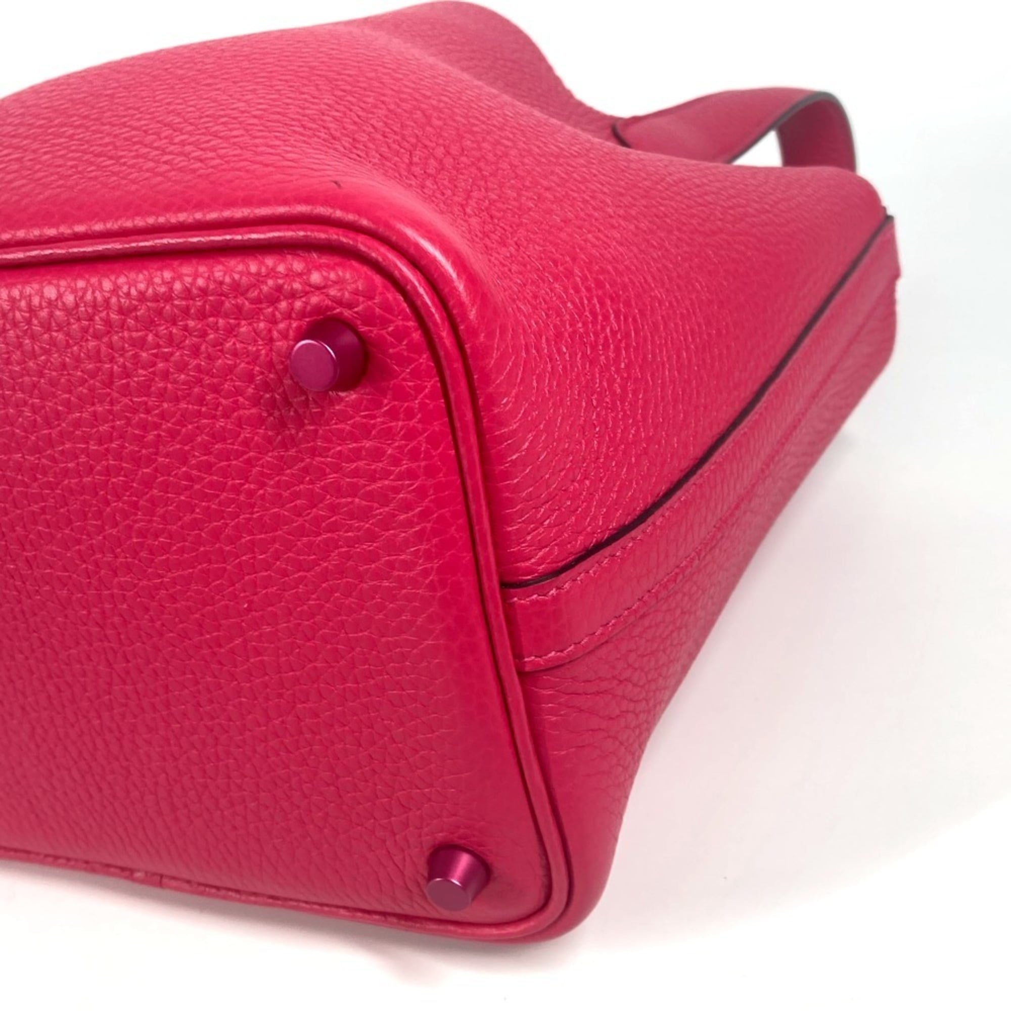 HERMES All Pink Picotin Lock PM 18, Monochrome, PM, Handbag, Taurillon Clemence Leather, Women's, Rose Mexico — Like New