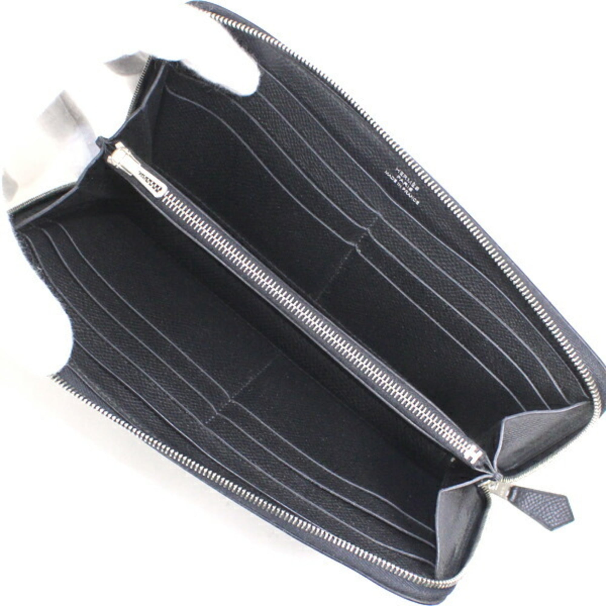 Hermès Azap Long Classic Black Zip-Around Wallet, Epson, Men's and Women's, HERMES KM3188