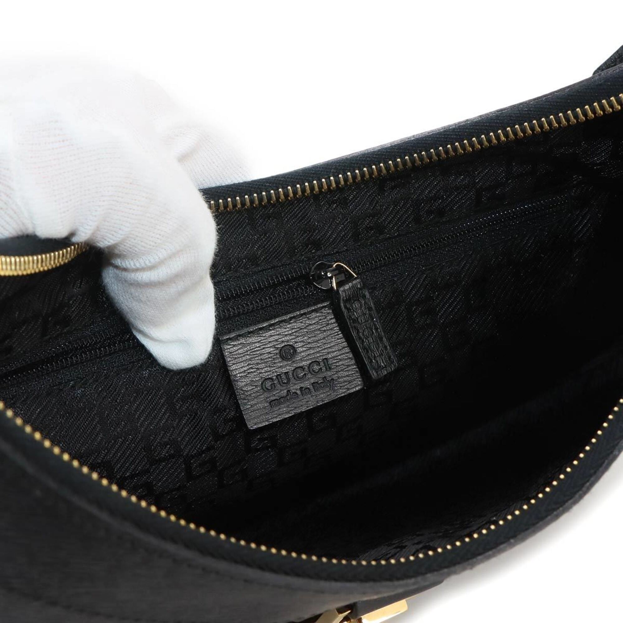 Gucci Shoulder Handbag, Leather, Black, 0014128, Gold Hardware — New - Store Return