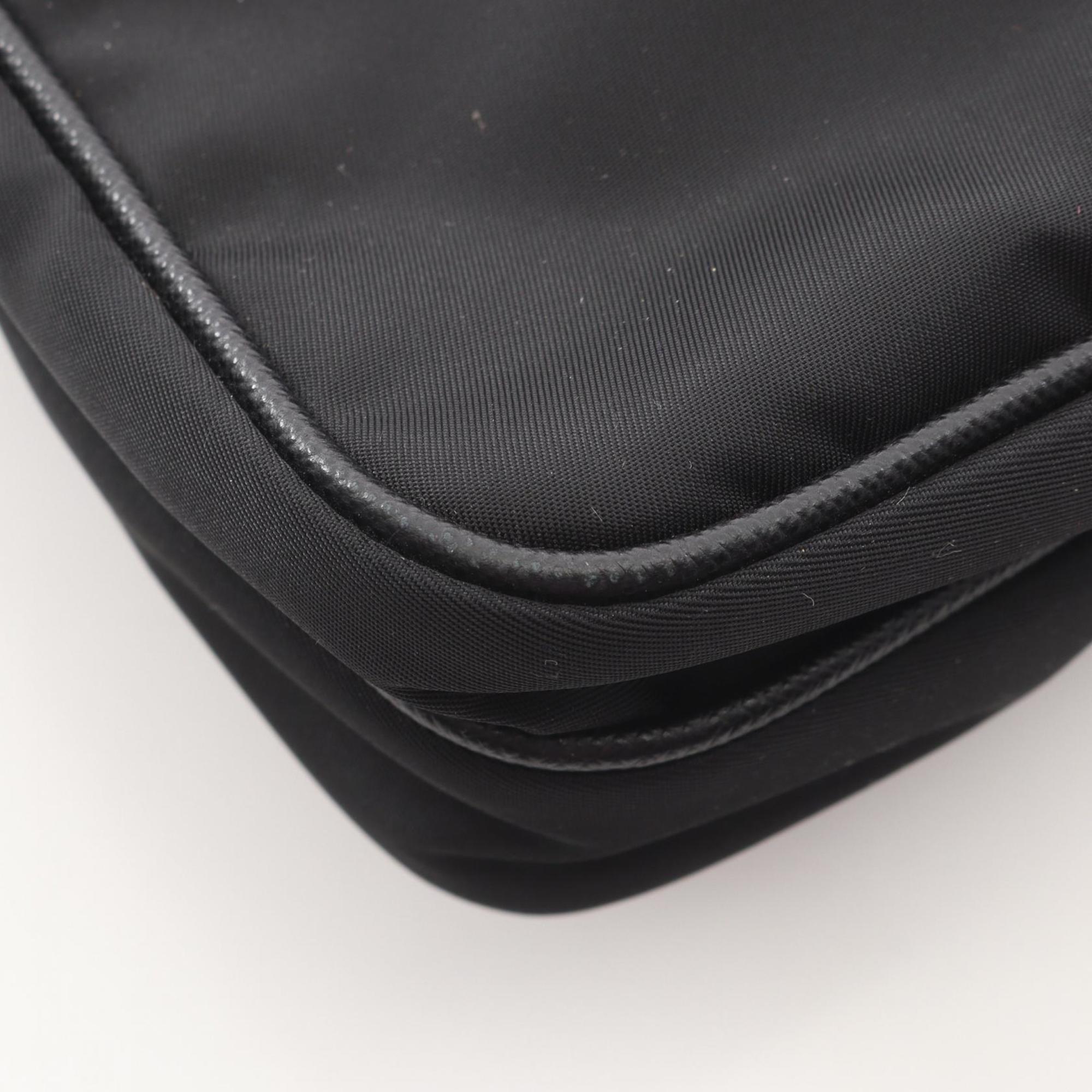 Prada TESSUTO SAFFI Shoulder Bag in Nylon and Saffiano Leather, Black