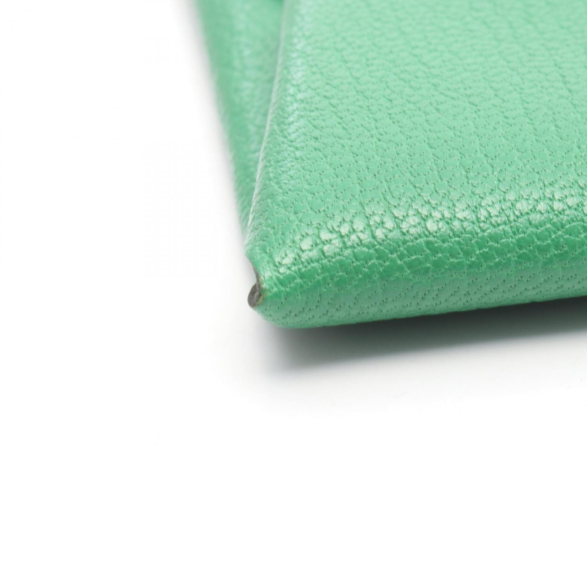 Hermes Hermès Bastia Bamboo Wallet with Coin Purse, Chevre, Women's, Green