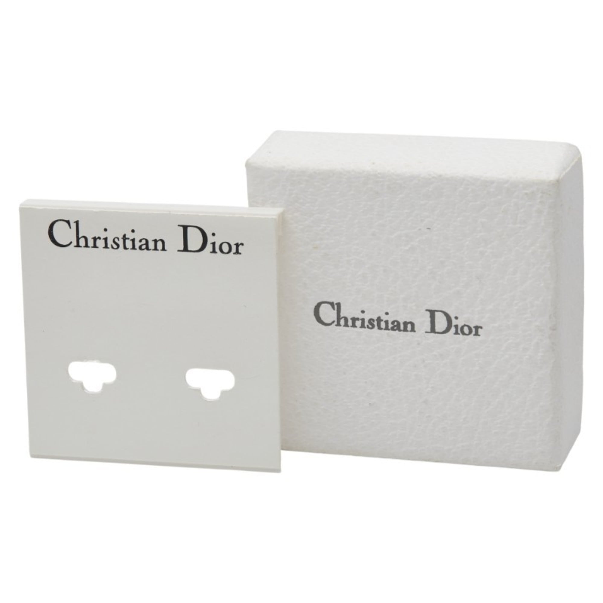 Christian Dior Dior logo earrings in silver metal for women.