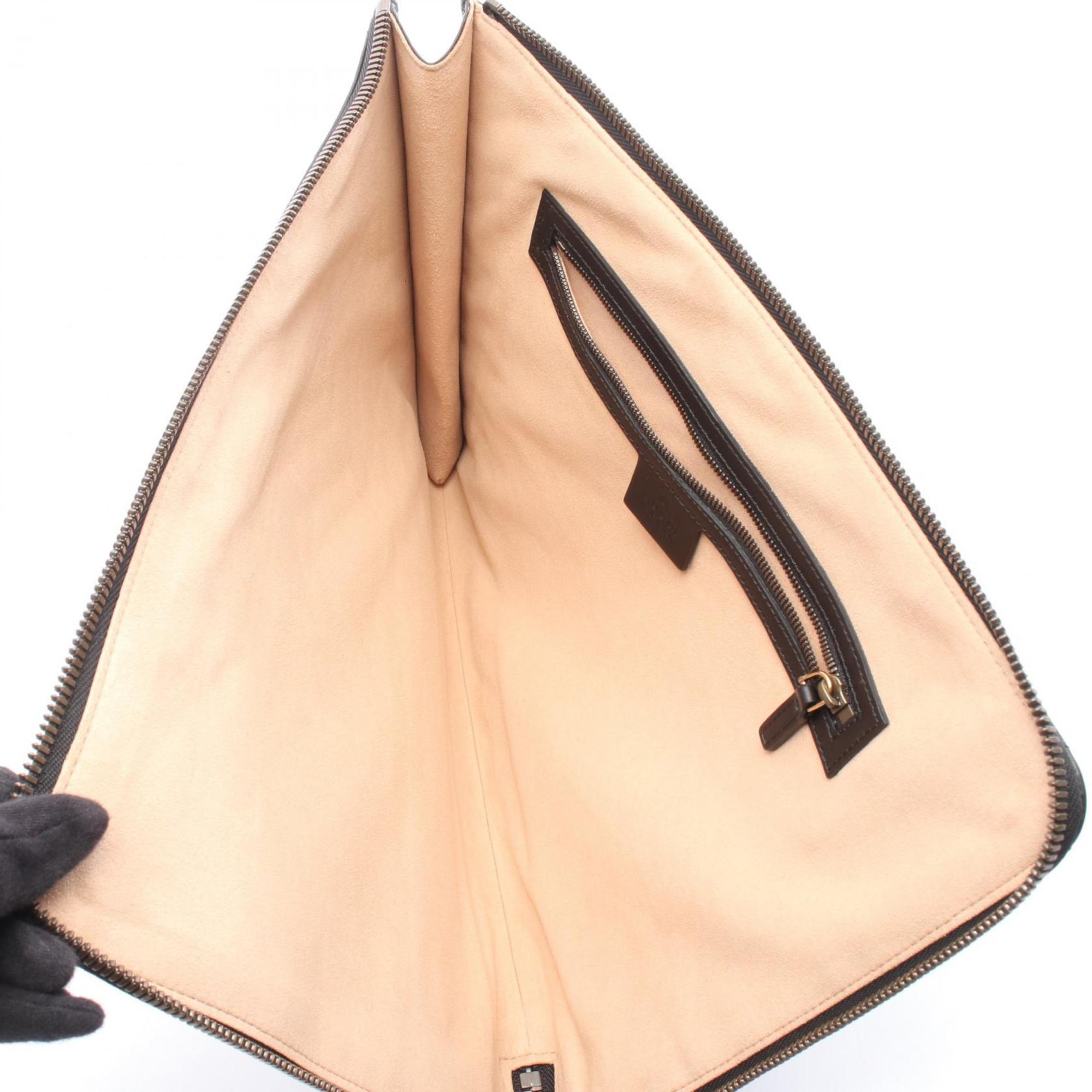 Gucci GG Marmont Double G V-stitch Leather Second Bag/Clutch Bag for Men, Black, 523397