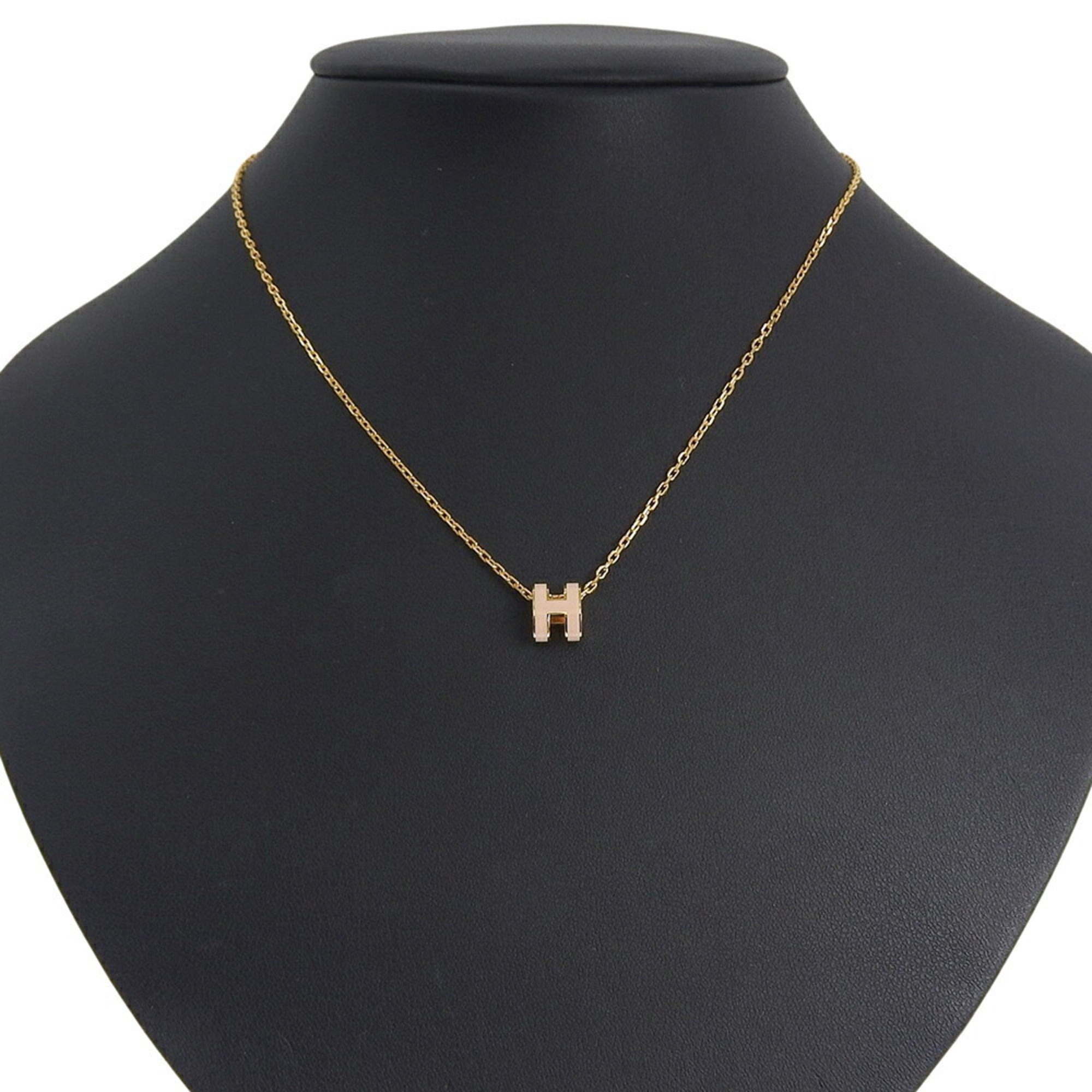 Hermes Mini Pop H Necklace GP Rose Dragee Pink — Like New