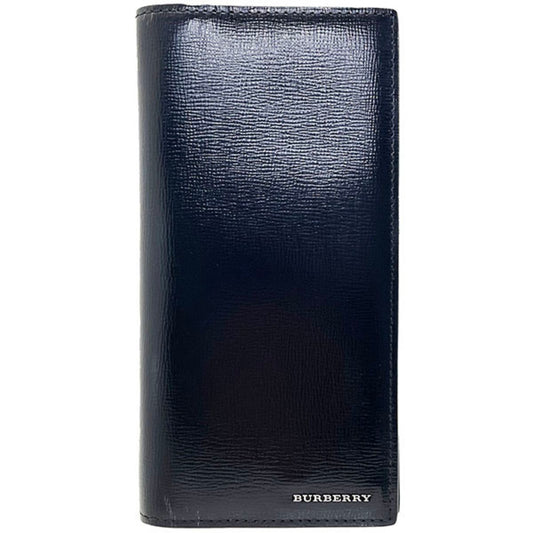 Burberry long wallet, bi-fold leather, black, BURBERRY, men's, HH-14980