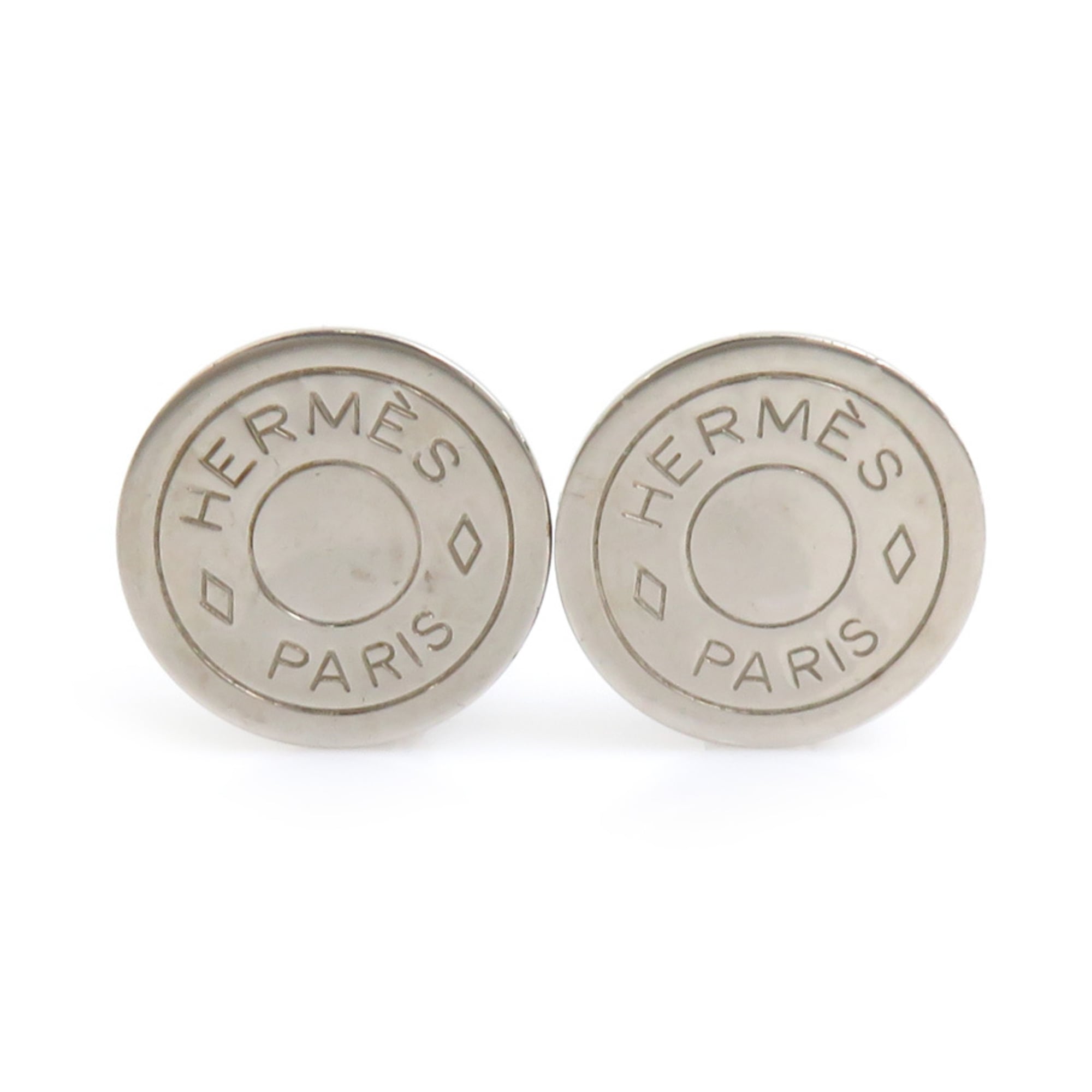 Hermes Hermès Serie Metal Silver Earrings for Women, Free Shipping, e61531a