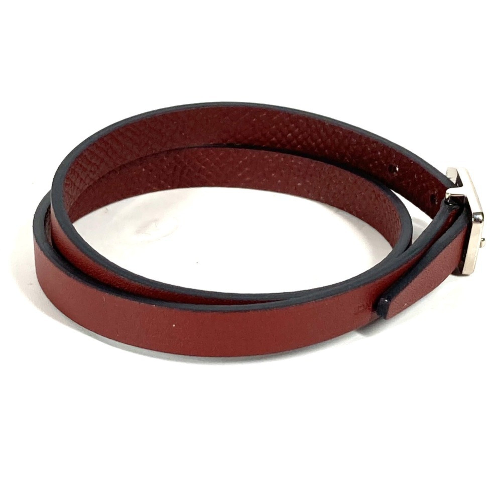 HERMES Paddock Double Tour Bracelet, Women's Leather Brown — Like New