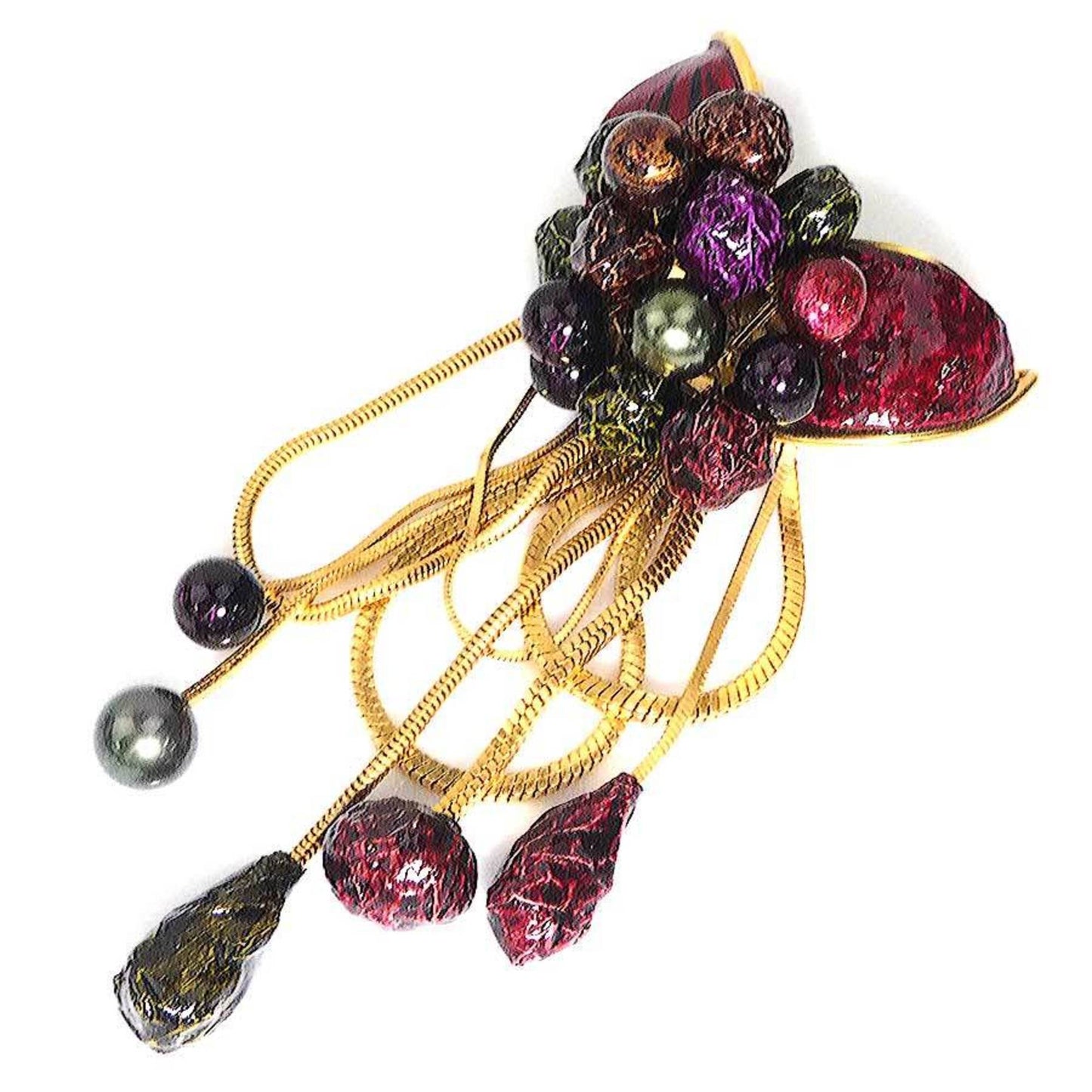 Louis Vuitton LOUIS VUITTON Brooch Metal Gold x Multicolor Women's r10412g
