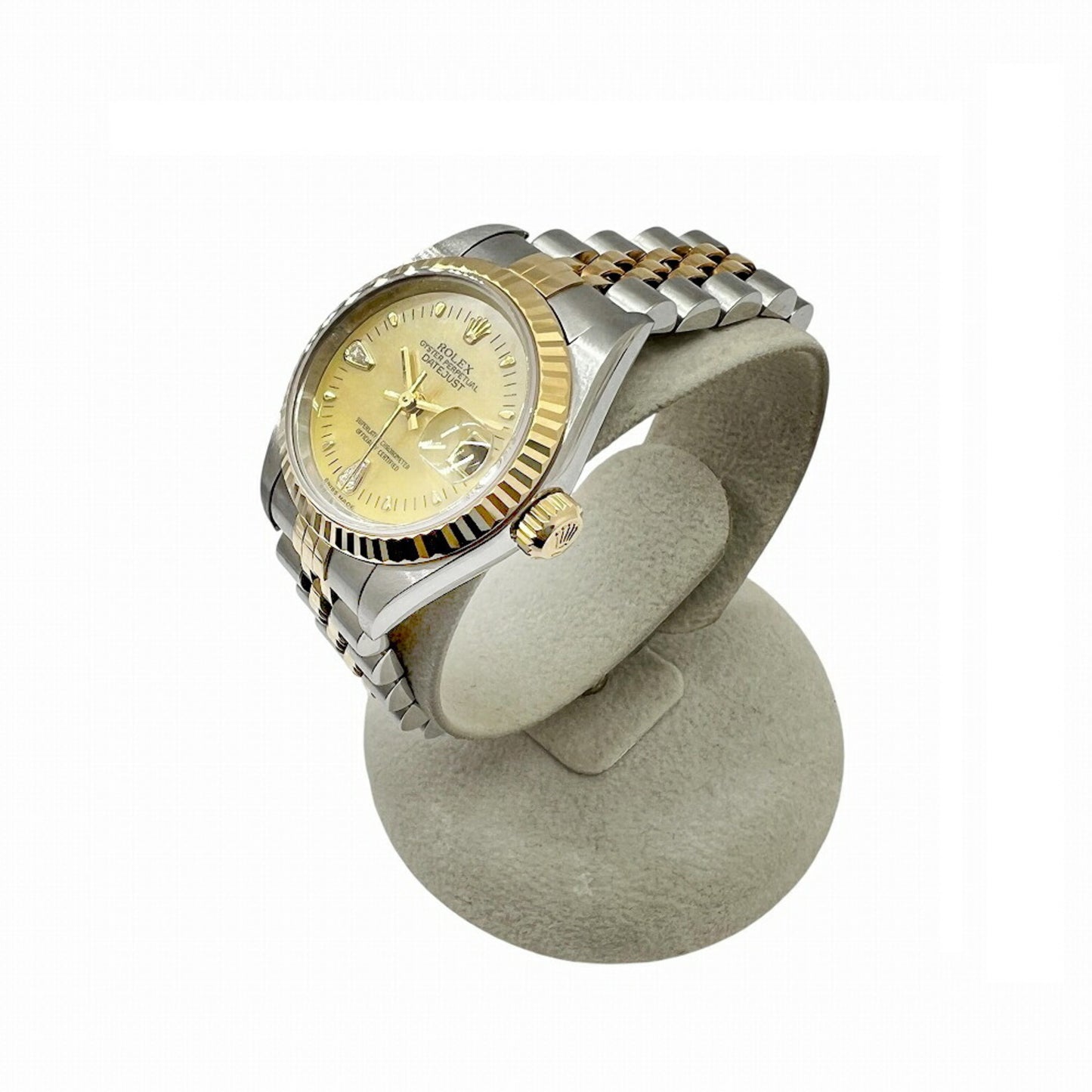 ROLEX Rolex Datejust Shell Dial K18 Stainless Steel Automatic Watch 79173 Women's Diamond Yellow with Two Diamonds
