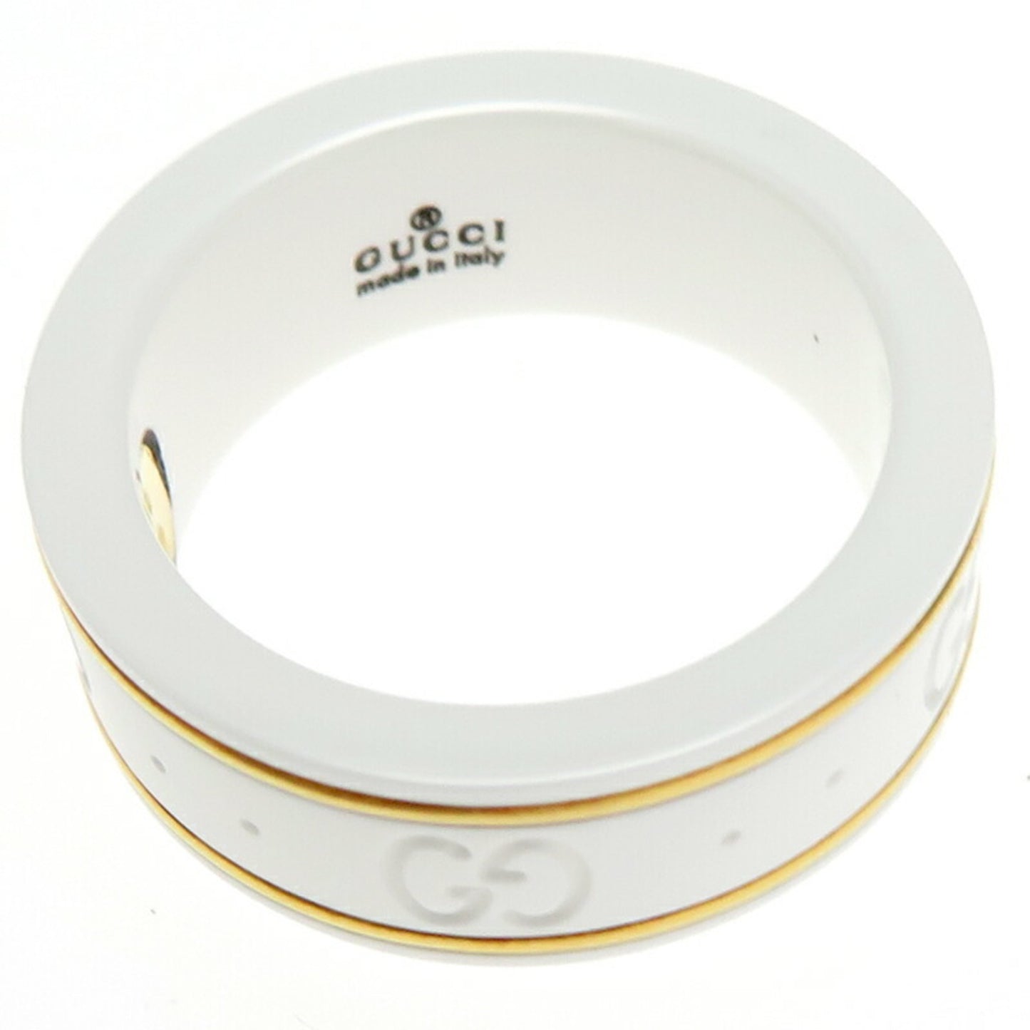 Gucci Icon Women's Ring, White Ceramic, Size 8