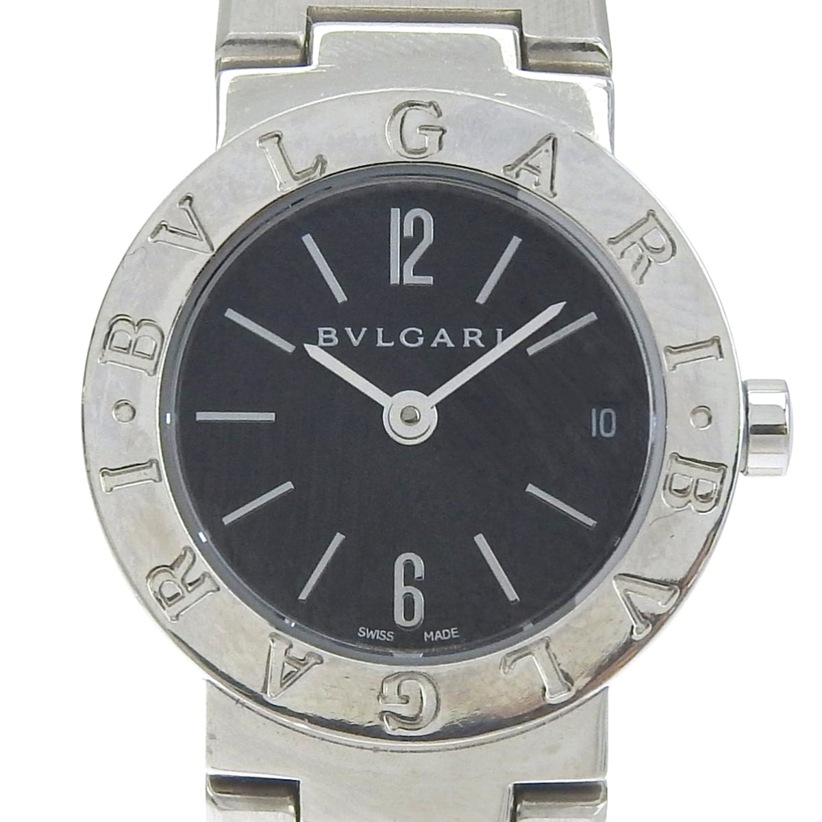 BVLGARI Watch BB23SS Stainless Steel Quartz Analog Display Black Dial Women's — Very Good
