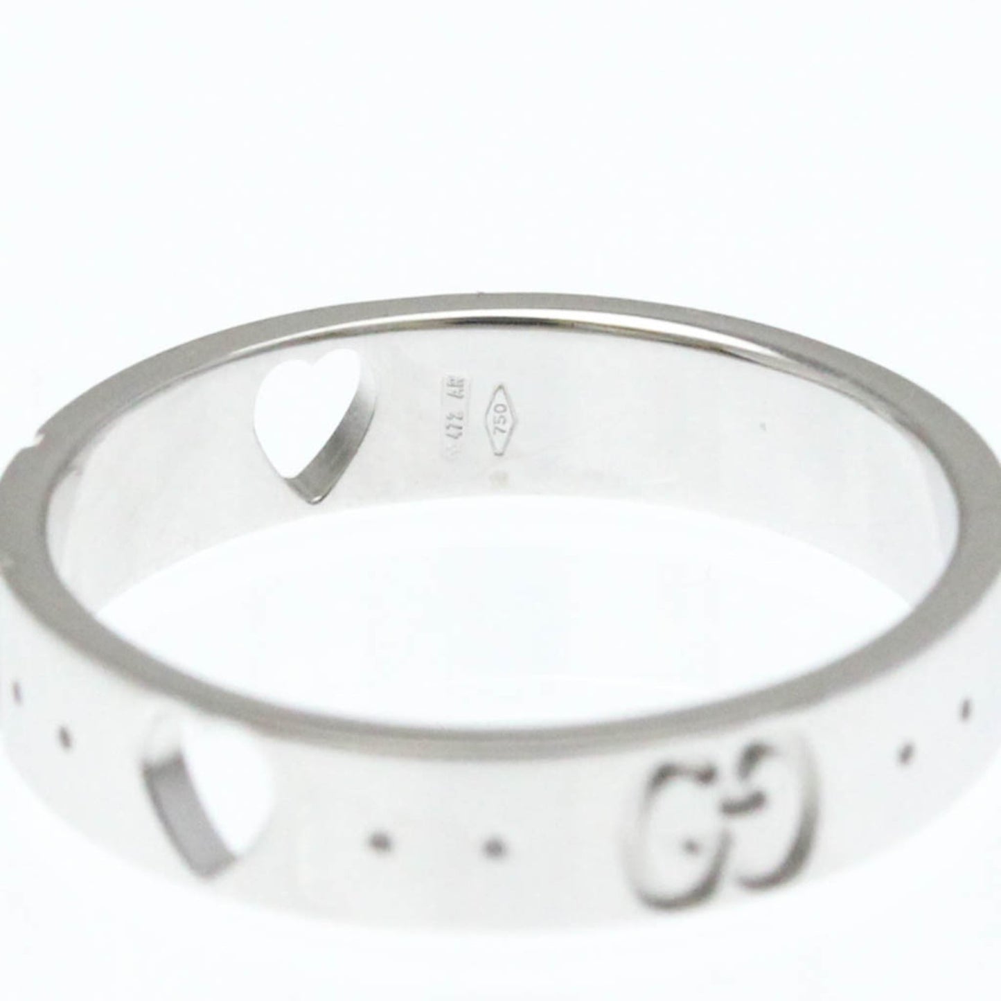 Gucci Icon Heart Ring White Gold (18K) Fashion No Stone Band Ring Silver