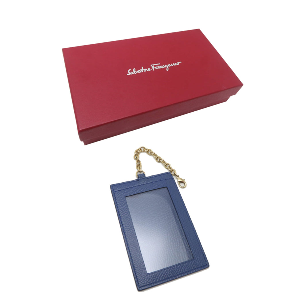 Salvatore Ferragamo Gancini Women's Long Wallet JP-22-D150 Leather Blue