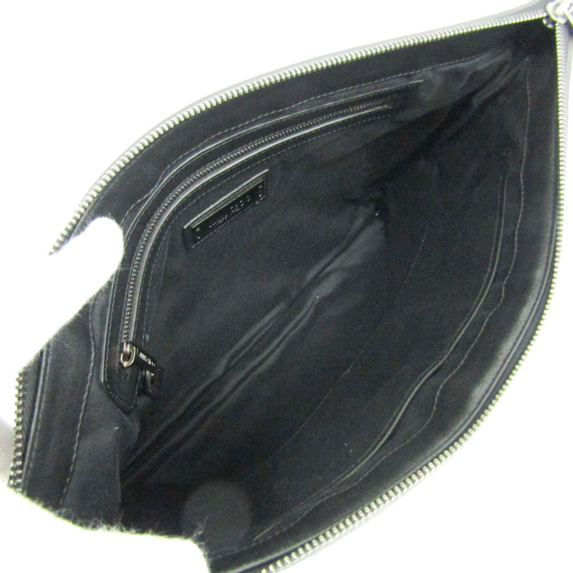 Jimmy Choo Studs Men,Women Leather Clutch Bag Black