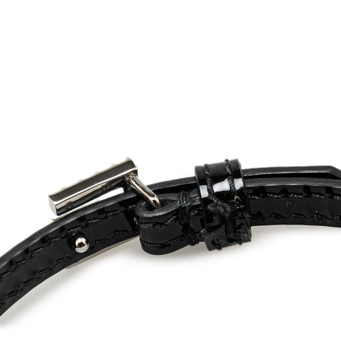 Gucci Square G Rhinestone Bracelet 623237 Black Leather Women's GUCCI