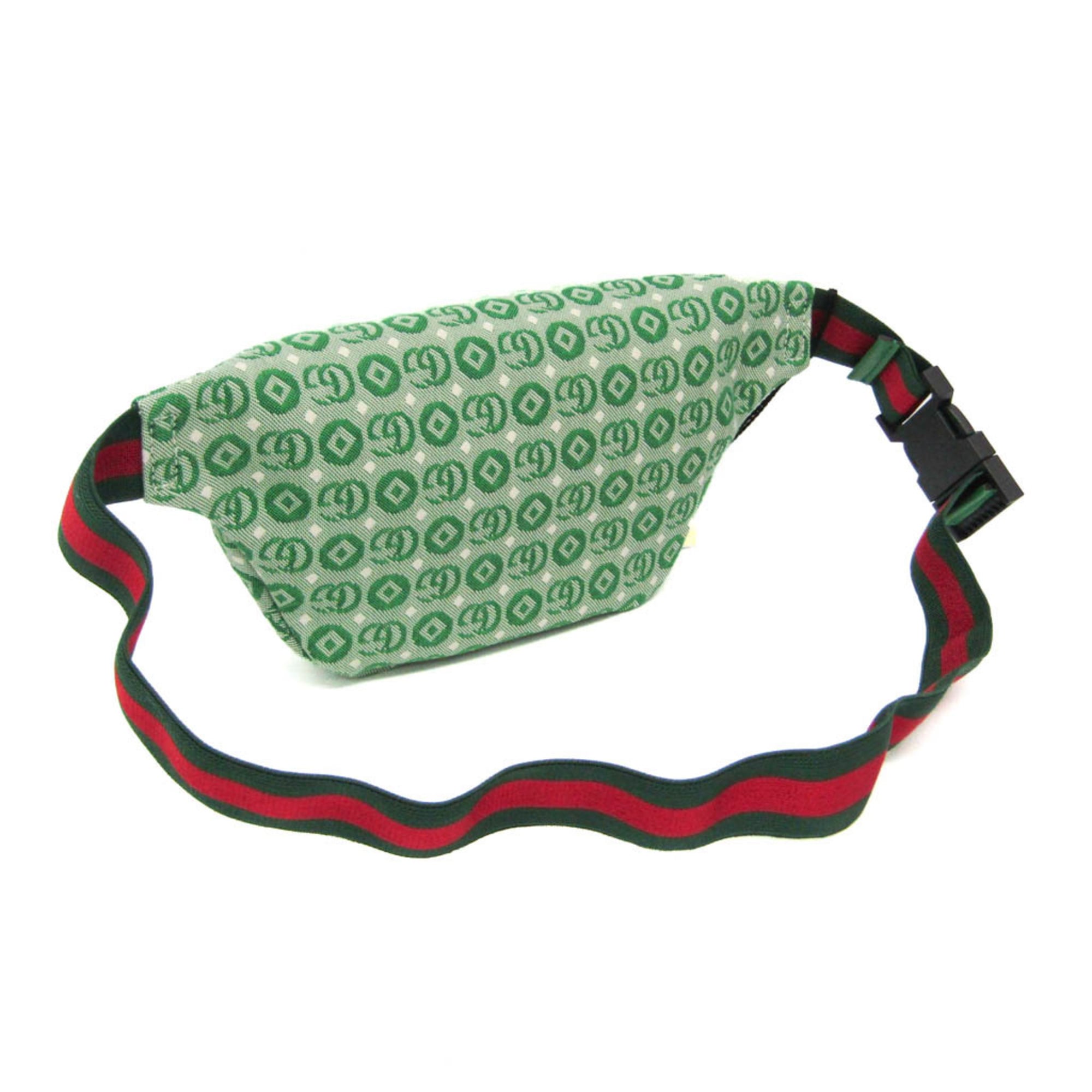 Gucci Interlocking G Childrens Belt Bag 502095 Boys,Girls Canvas Fanny Pack Green — Like New