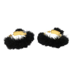 Unused Hermes Olympe/Faubourg Circus H100055F 01 Metal Feather Black Earrings 1055HERMES — New - Store Return