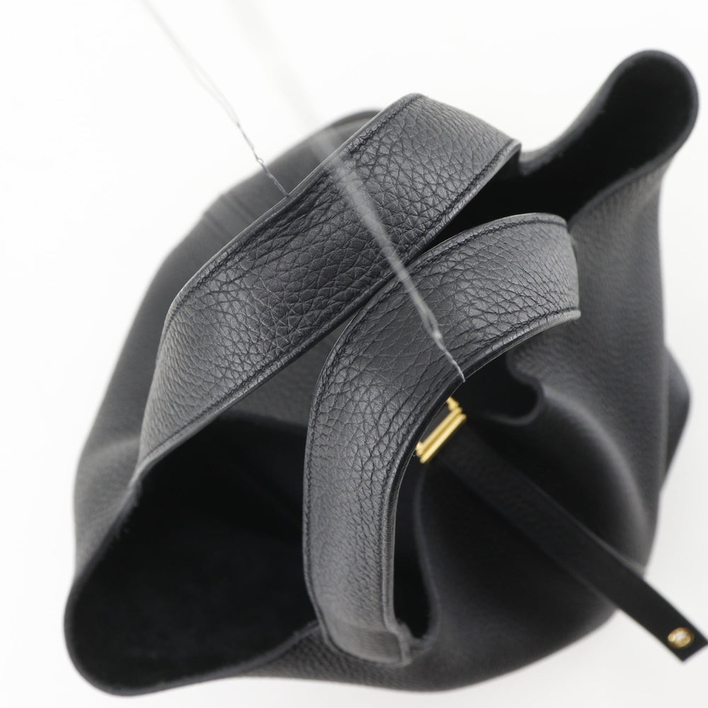 Hermes Picotin Lock 22 MM Handbag, Taurillon Clemence Leather, 2022 Model, Black, U-shaped Belt Buckle, Women's — Like New