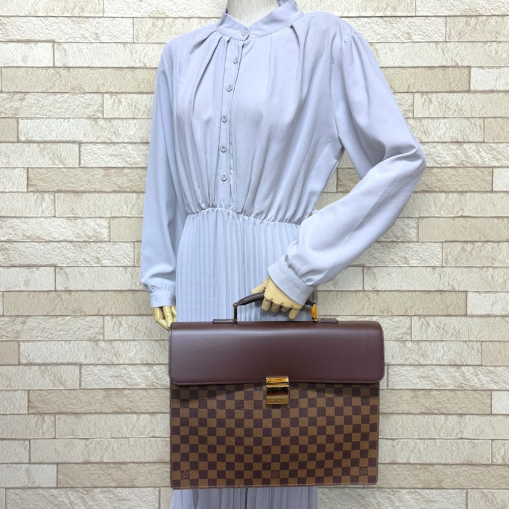 Louis Vuitton Altona PM Damier Business Bag, Canvas N53315 Brown, Men's LOUIS VUITTON — Like New