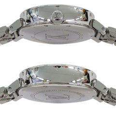 Louis Vuitton LOUIS VUITTON Women's Watch, Tambour Moon Dual Time, Quartz, Stainless Steel (QA104), Silver — Good
