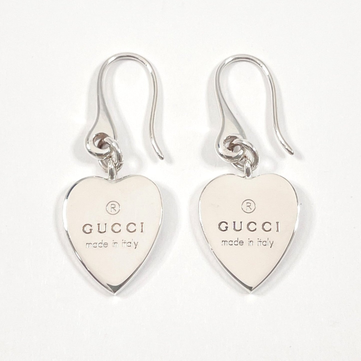 GUCCI Trademark Heart Earrings, Silver 925, Silver, Women's