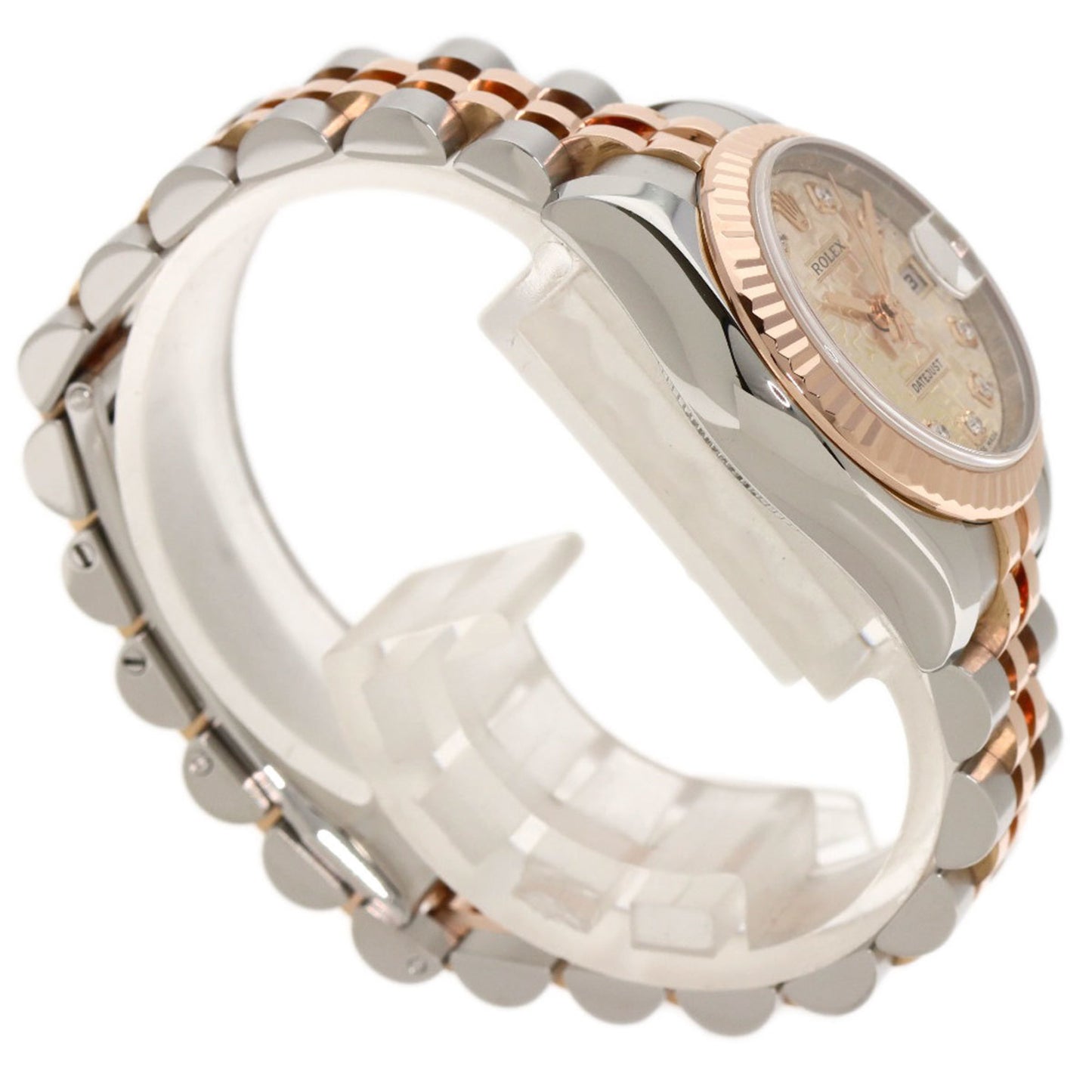 Rolex 179171G Datejust 10P Diamond Watch Stainless Steel SSxK18PG Everose Gold Ladies