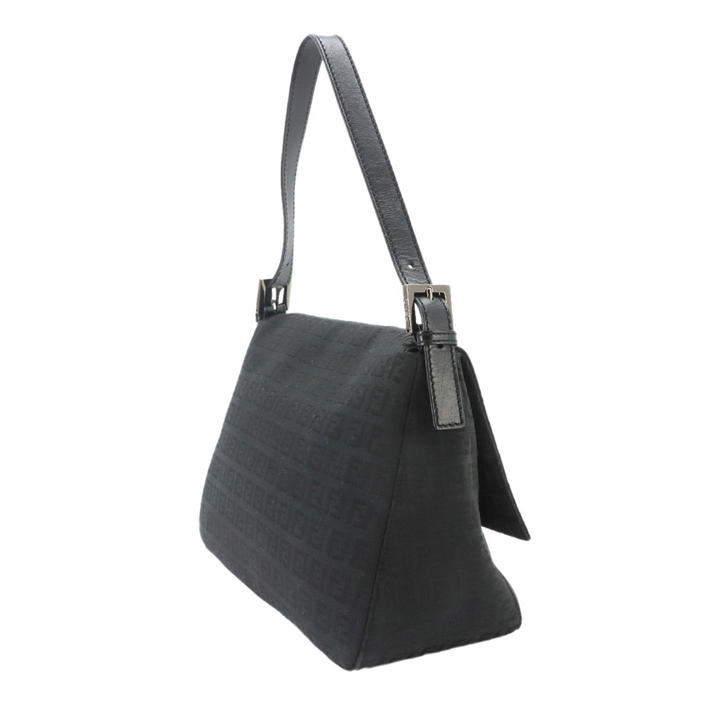 Fendi Zucchino Mamma Baguette Shoulder Handbag, Canvas, Black, 8BR001, Gunmetal Hardware — Like New