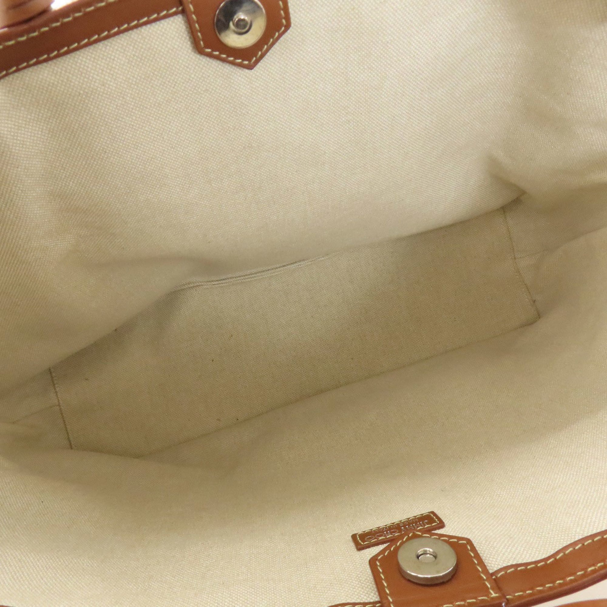 Jimmy Choo Logo Tote Bag Raffia/Leather Women's