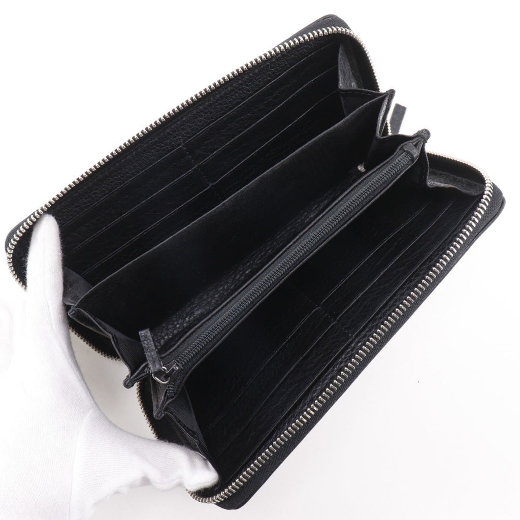 Gucci Sherry Line Long Wallet Interlocking G 308796 Leather Black Zipper Unisex
