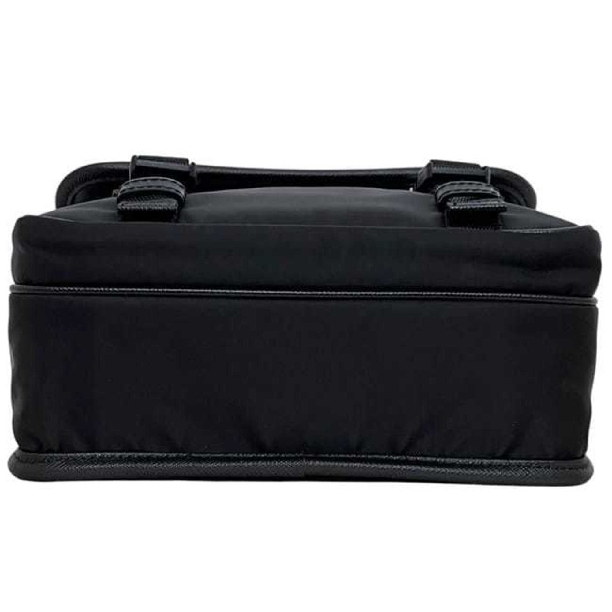 Prada Shoulder Bag f-25189 Black NERO Tessuto 2VD034 Unused Nylon Saffiano Leather Re-Nylon 279 102 PRADA RE NYLON Crossbody Strap Flap — Like New