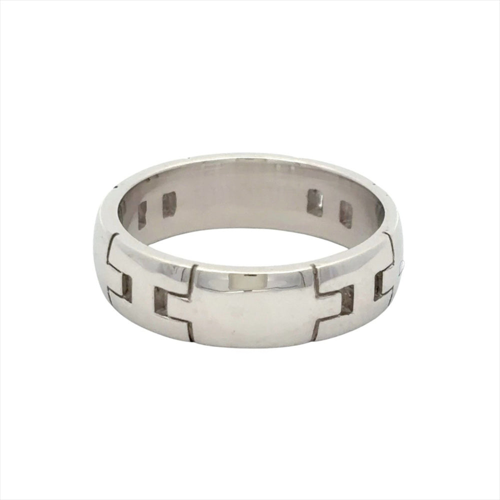 Hermes Hercules Ring, Size #52, 18K White Gold, 6.3g, Women's — Like New