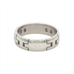 Hermes Hercules Ring, Size #52, 18K White Gold, 6.3g, Women's — Like New