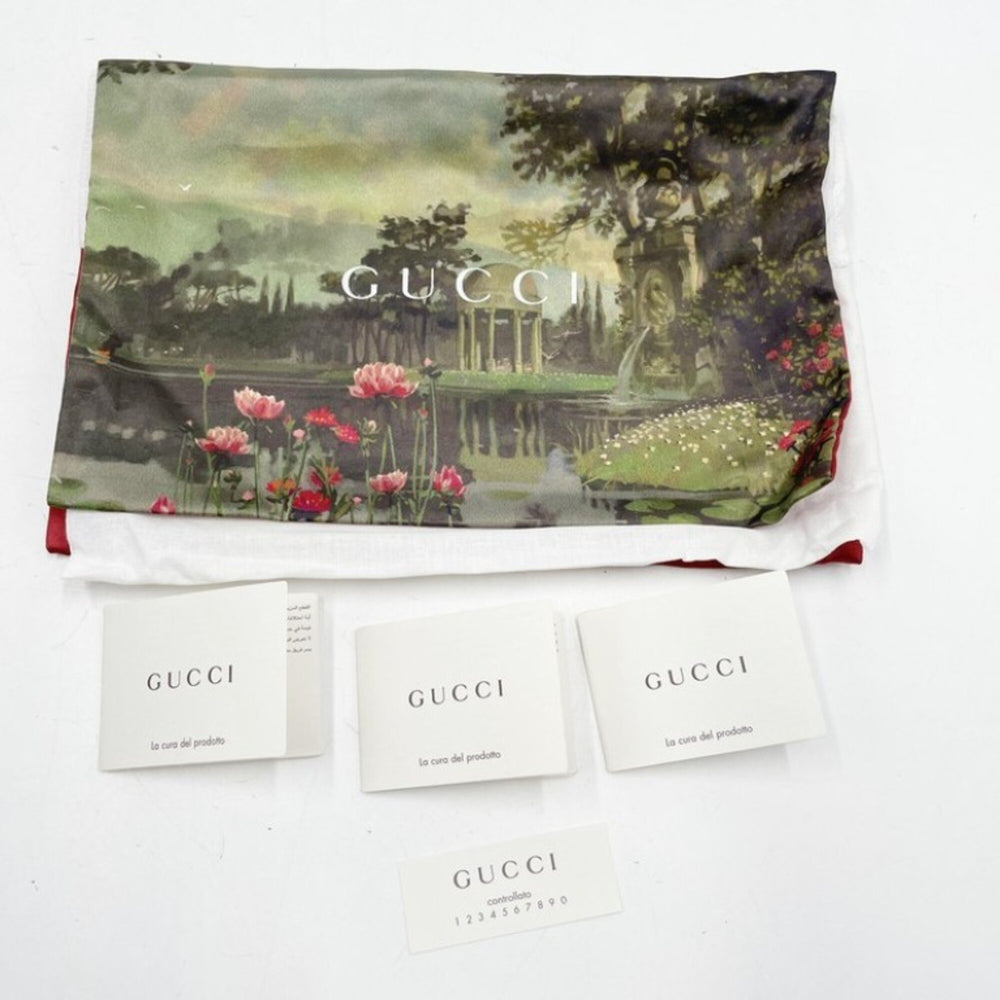 GUCCI GG Marmont Shoulder Bag 499782 Black Leather Women's Crystal Jewel Chain Wallet — Like New