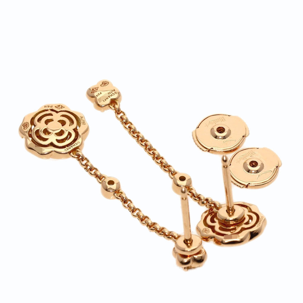 Chanel Camellia Asymmetrical Transformable Diamond Earrings, 18K Pink Gold, Women's CHANEL — Like New
