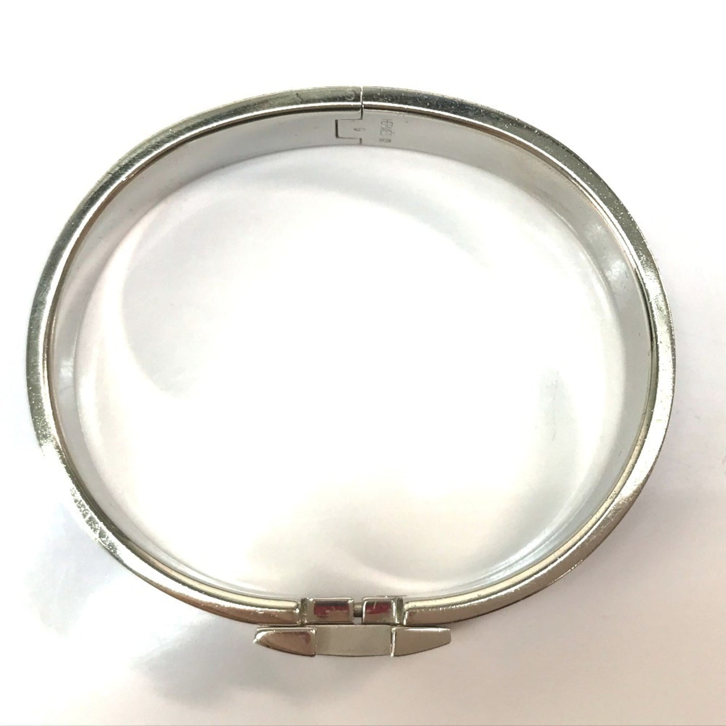 HERMES Click-Clack PM Bangle in Metal, Women's, Blue/Silver