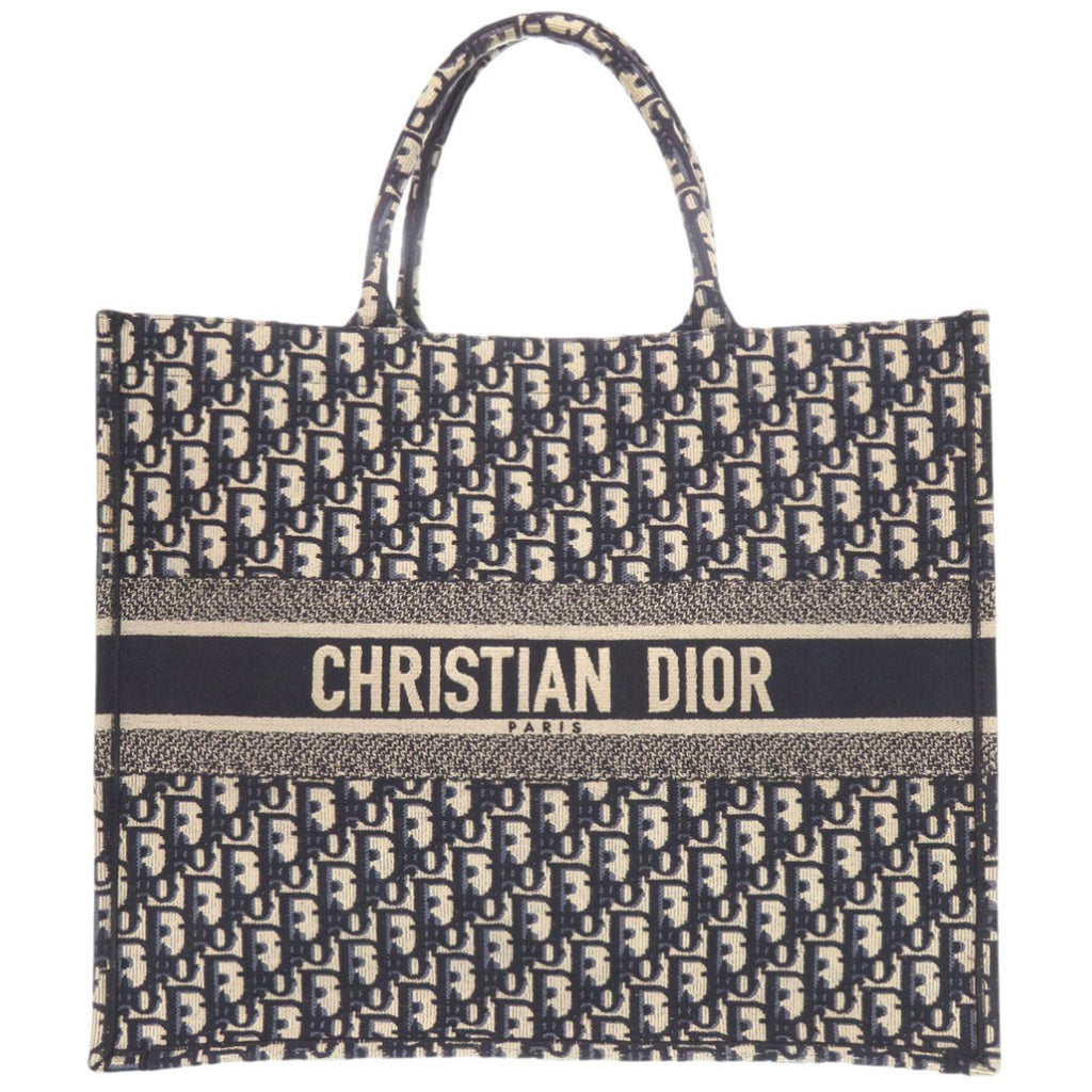 Christian Dior Book Tote Large Oblique M1286ZRITX Canvas Navy Bag 0095