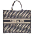 Christian Dior Book Tote Large Oblique M1286ZRITX Canvas Navy Bag 0095