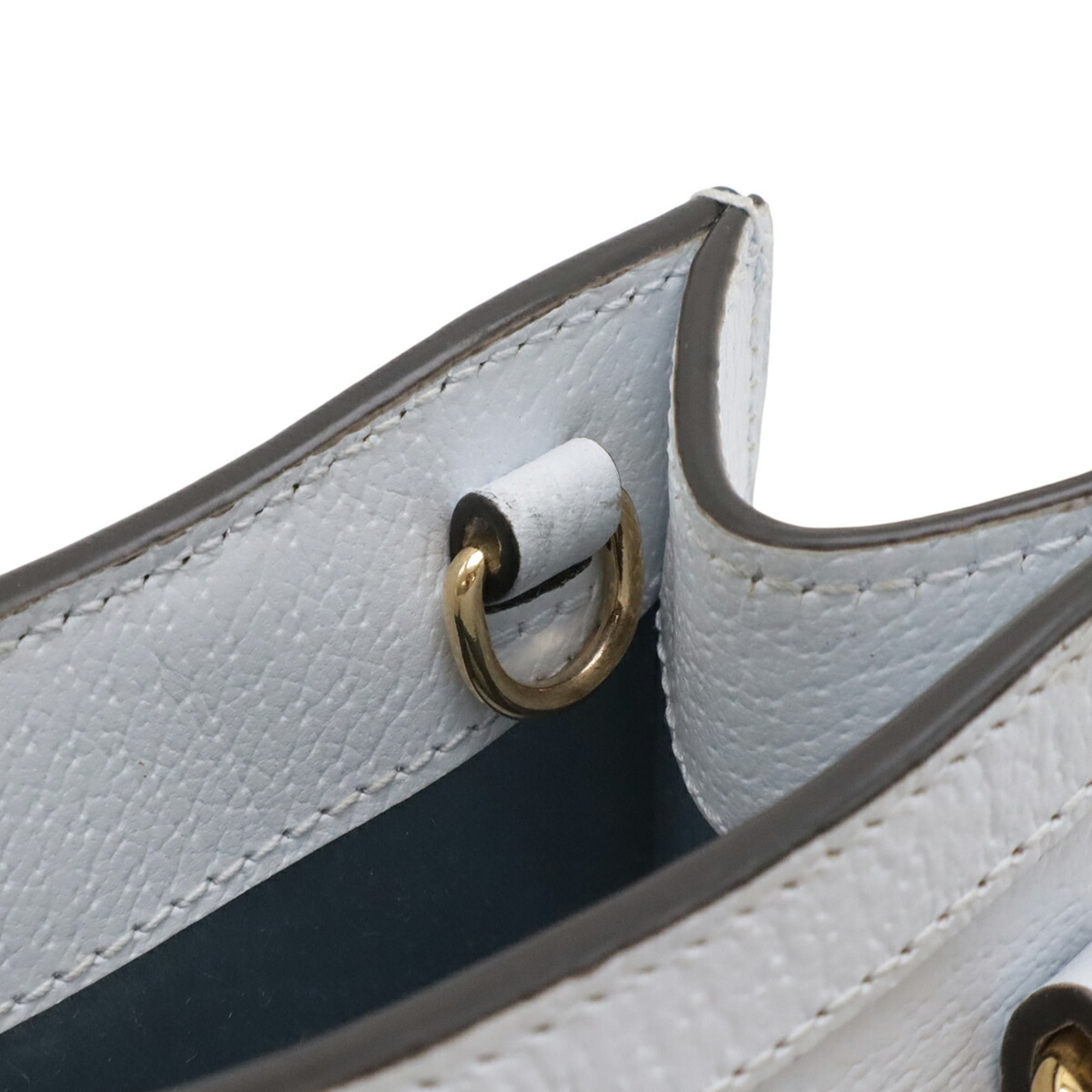 GUCCI Diana Nano Handbag Chain Shoulder Bag Leather Pale Blue 760251 — Like New