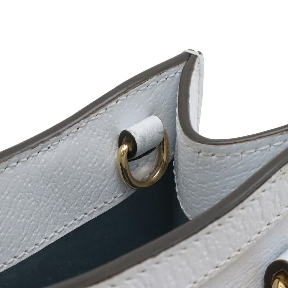 GUCCI Diana Nano Handbag Chain Shoulder Bag Leather Pale Blue 760251 — Like New