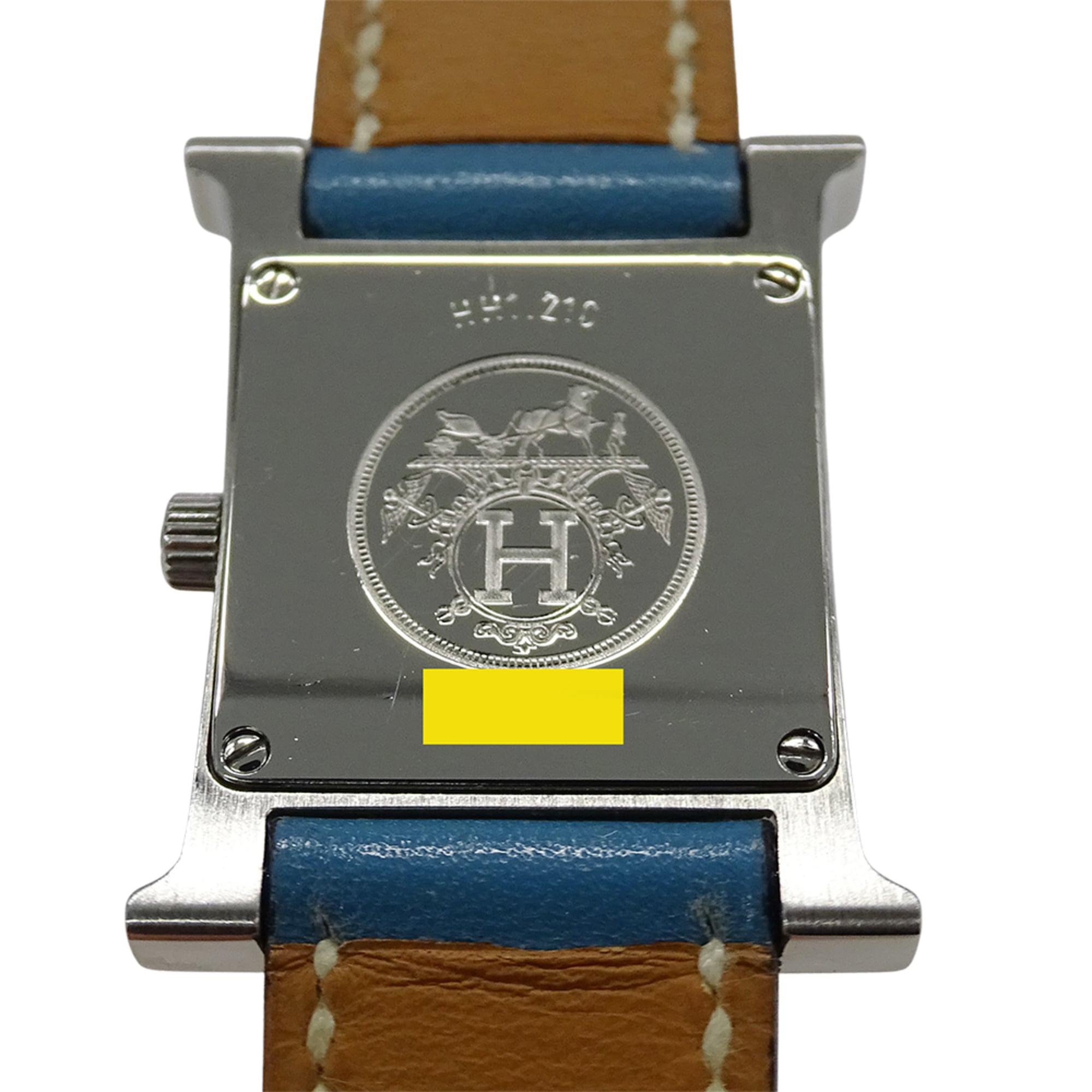 Hermes HERMES Women's Watch Brand H-Watch Quartz QZ Stainless Steel SS Leather HH1.210 Silver Blue □G — Good