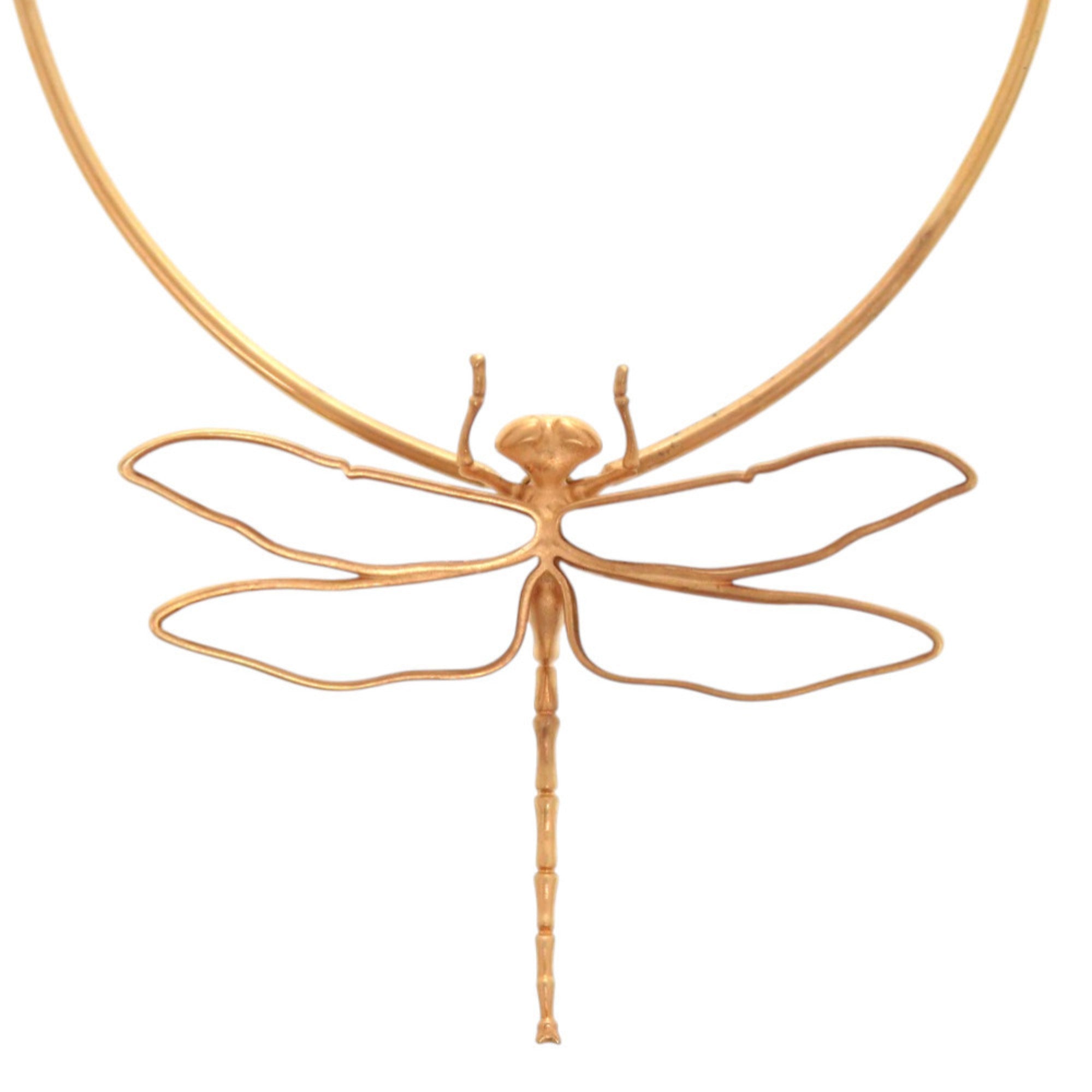 Christian Dior Like new Dior Herbarium Dragonfly Metal Resin Pink Gold Clear Necklace 1506 — Like New