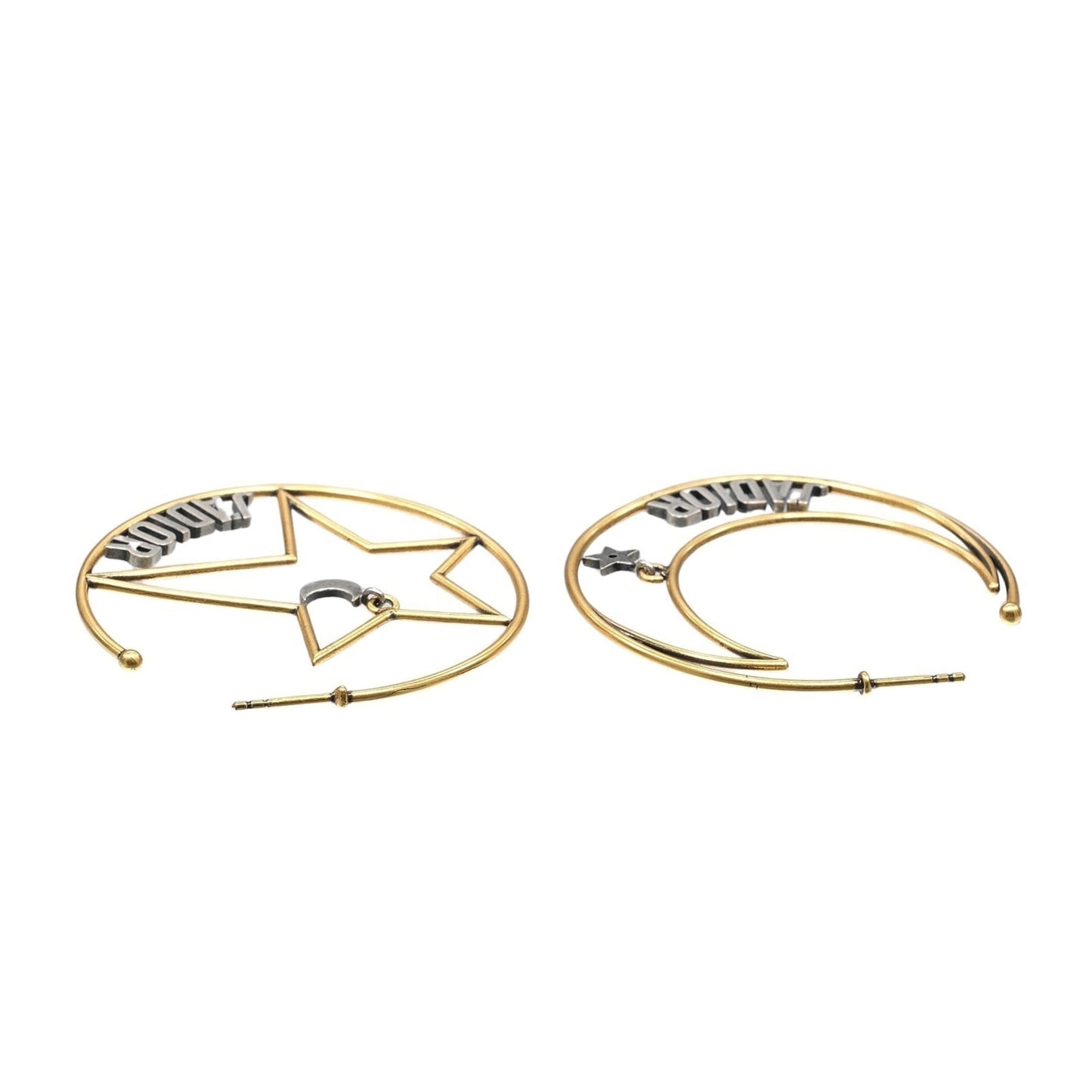 Christian Dior Dior J'ADIOR Moon & Star Hoop Earrings, Gold Plated, Approx. 7.5g, J'Adore,
