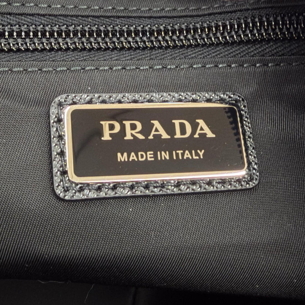 PRADA 2VH191 Nylon Leather Triangle Logo Plate Re-Nylon Shoulder Bag Black Made in Italy Men's — Like New