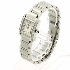Cartier Tank Francaise SM W4TA0008 Women's Watch, Diamond Bezel, Ivory, Quartz Watch — Like New