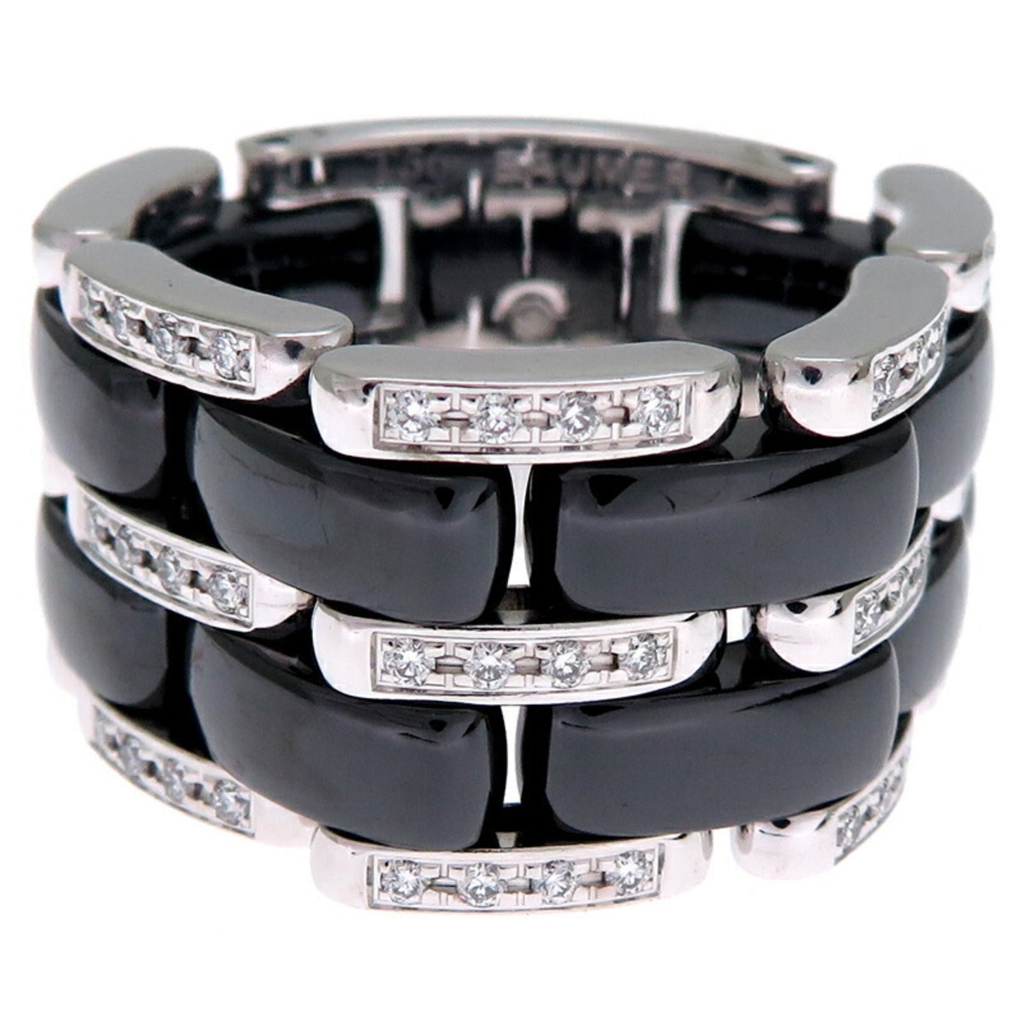 Chanel #56 Ultra Diamond Large Men's Ring, 750 White Gold, Size 15.5