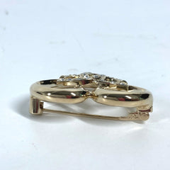 CHANEL P23C CC Coco Mark Heart Rhinestone Brooch Metal Women's Gold G-240725-34 — New - Store Return
