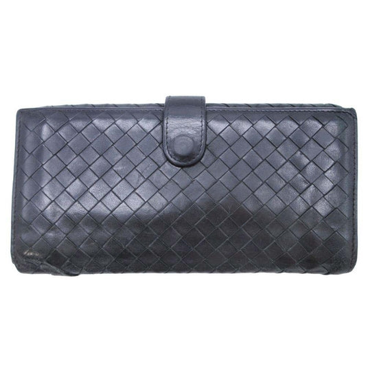BOTTEGA VENETA Intrecciato Long Wallet with Coin Purse 134075 Black for Men and Women