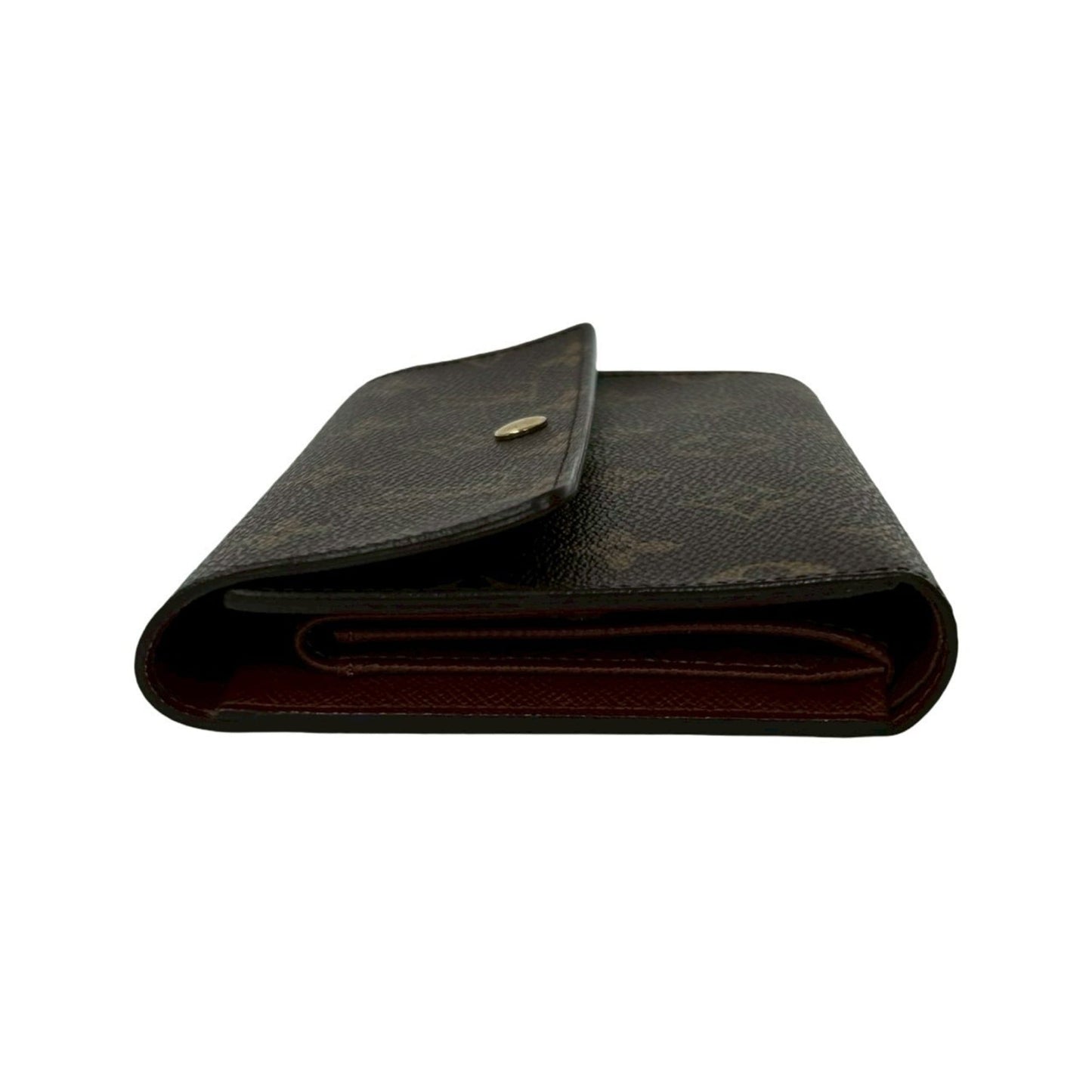 LOUIS VUITTON Porte Tresor Etui Papier Monogram Leather Tri-fold Wallet, Brown, 43625