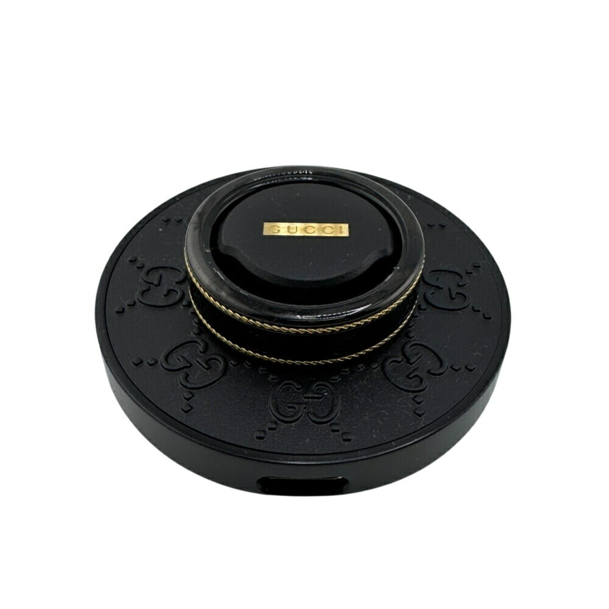 GUCCI Aura Ring Interlocking G Ring, Black, Women's